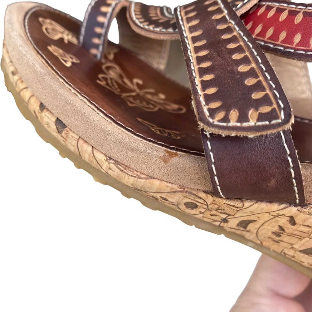 Elite by Corkys | Chocolate Elite Roatan Leather Wedge Sandal Size 8